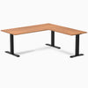 Zero laminate l-shape desk - prime oak aminate - black - 72"