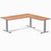 Zero laminate l-shape desk - prime oak laminate - grey - 72"