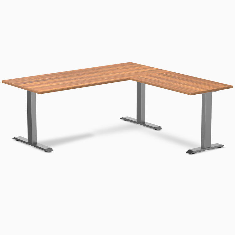 Zero laminate l-shape desk - prime oak laminate - space grey - 72"