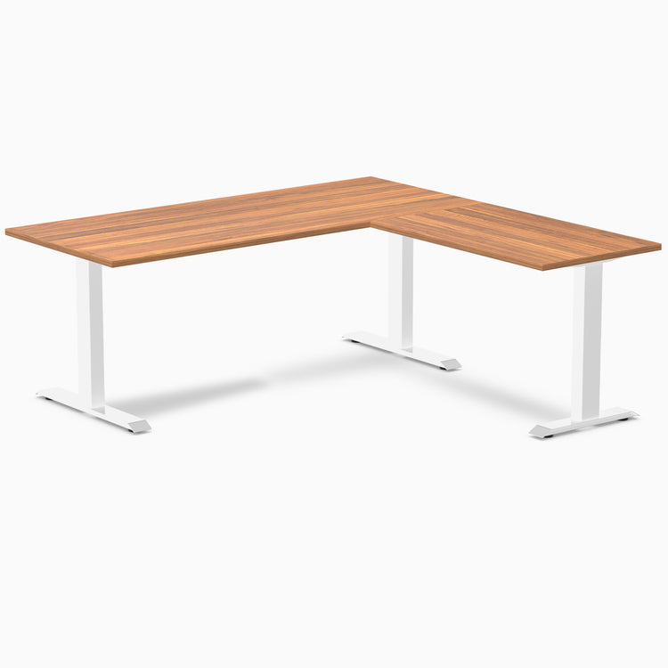 Zero laminate l-shape desk - prime oak laminate - white - 72"