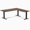 Zero softwood l-shape desk - Rustic Pine - black - 72"