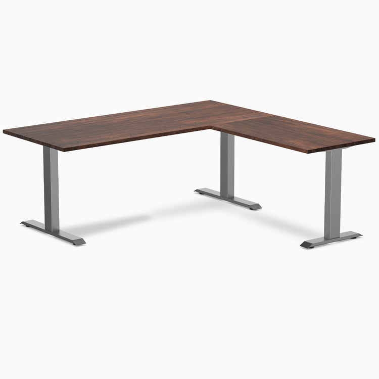 Zero softwood l-shape desk - Rustic Pine - space grey- 72"