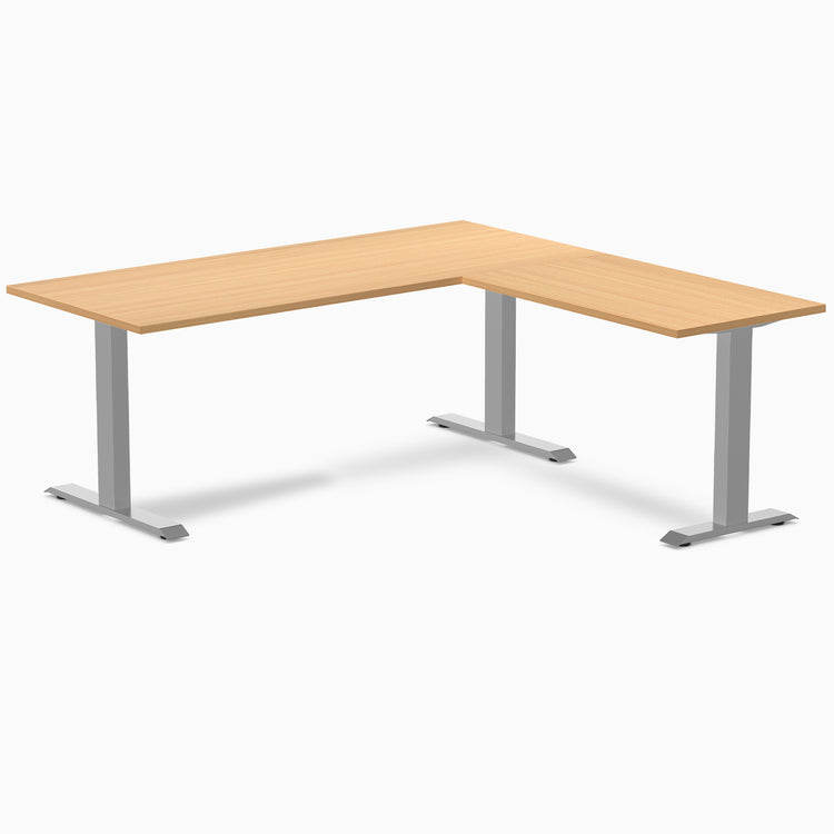 Zero laminate l-shape desk - select beech laminate - grey - 72"