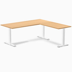 Zero laminate l-shape desk - select beech laminate - white - 72"
