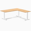 Zero laminate l-shape desk - select beech laminate - white - 72"