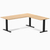 Zero laminate l-shape desk - sublime teak laminate - black - 72"