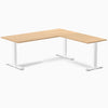 Zero laminate l-shape desk - sublime teak laminate - white - 72"