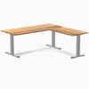 zero hardwood l-shape office desk - teak grey - 72"