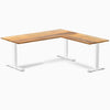 zero hardwood l-shape office desk - teak white - 72"