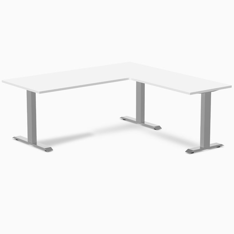 Zero laminate l-shape desk - white laminate - grey - 72"