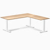 zero hardwood l-shape office desk - white oak white - 72"