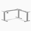 L-shape sit stand desk frame in grey - Desky Canada