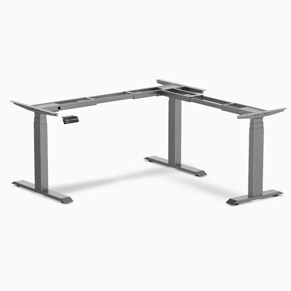 L-shape standing desk frame in space grey