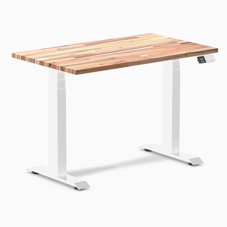 Dual mini softwood standing desk - Acacia - white 40"