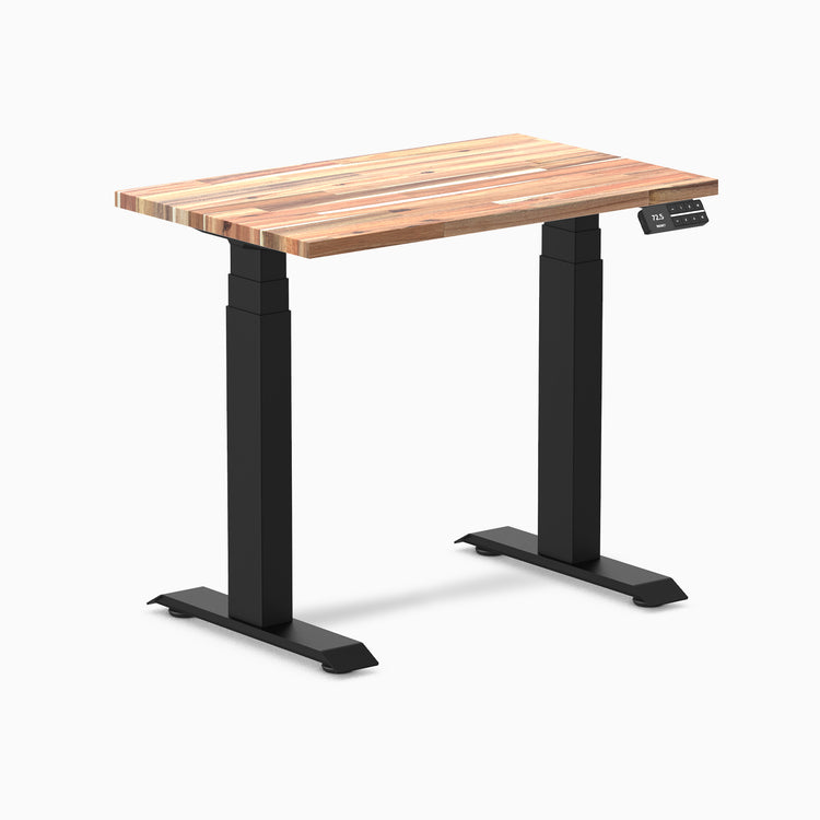 Dual mini softwood standing desk - Acacia - black 32"