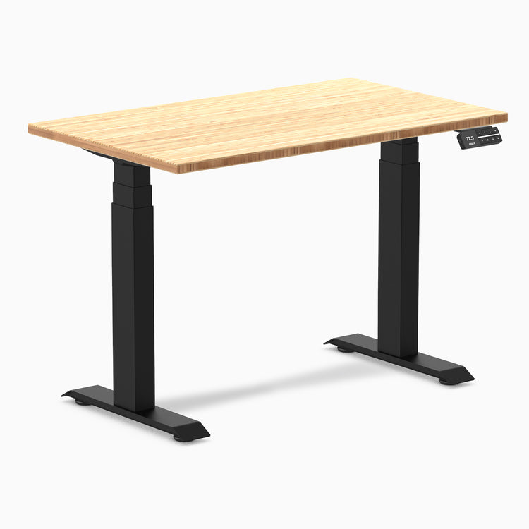 Dual mini bamboo standing desk - Natural Bamboo - black 40"