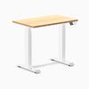 Dual mini bamboo standing desk - Natural Bamboo - white 32"