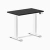 Dual mini melamine standing desk - black laminate - white 32"