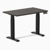 Dual mini melamine standing desk - burnished wood laminate - black 40"