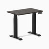 Dual mini melamine standing desk - burnished wood laminate - black 32"