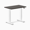 Dual mini melamine standing desk - burnished wood laminate - white 32"