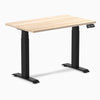 Dual mini melamine standing desk - classic oak laminate - black 40"