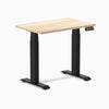 Dual mini melamine standing desk - classic oak laminate - black 32"