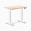 Dual mini melamine standing desk - classic oak laminate - white 32"