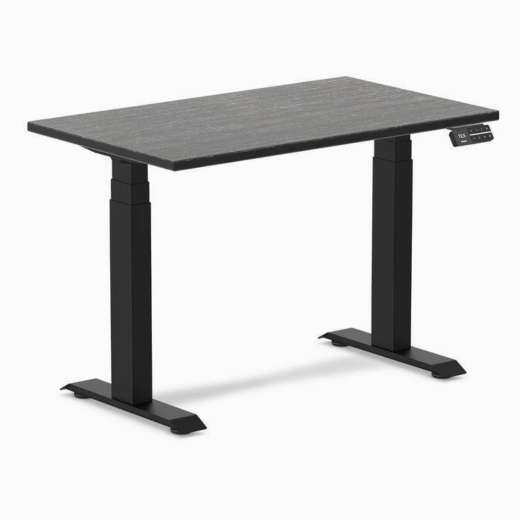 Dual mini bamboo standing desk - Dark Bamboo - black 40"