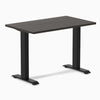 Fixed mini melamine desk - burnished wood laminate - black 40"