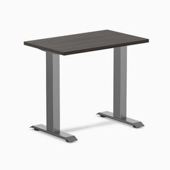 Fixed mini melamine desk - burnished wood laminate - space grey 32"