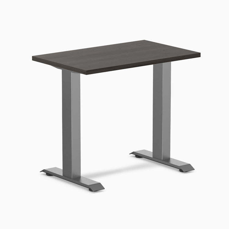 Fixed mini melamine desk - burnished wood laminate - space grey 32"