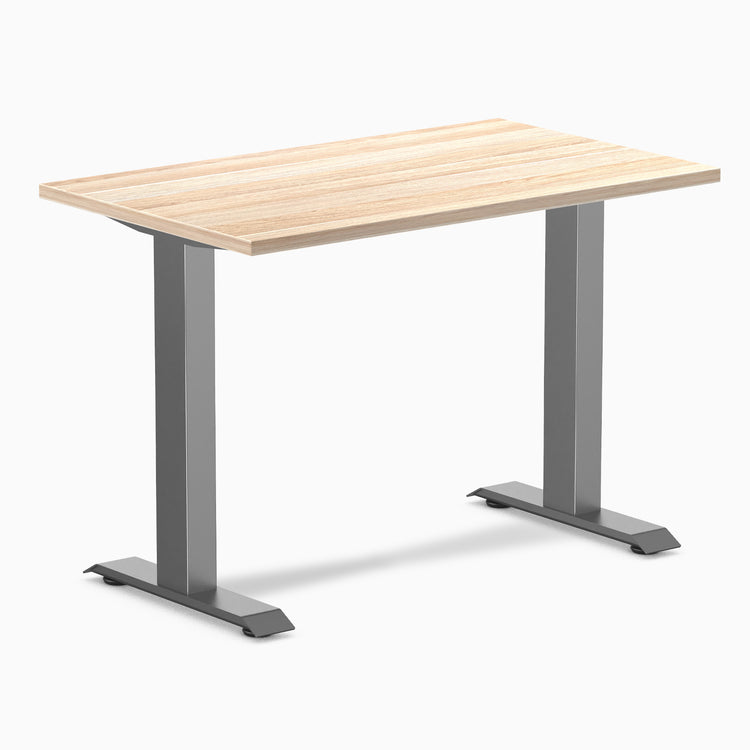 Fixed mini melamine desk - classic oak laminate - space grey 40"