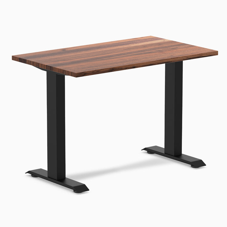 Fixed mini hardwood desk - Walnut - black 40"