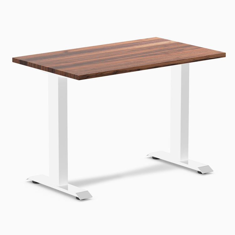 Fixed mini hardwood desk - Walnut - white 40"