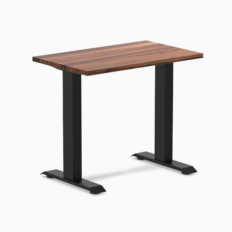 Fixed mini hardwood desk - Walnut - black 32"