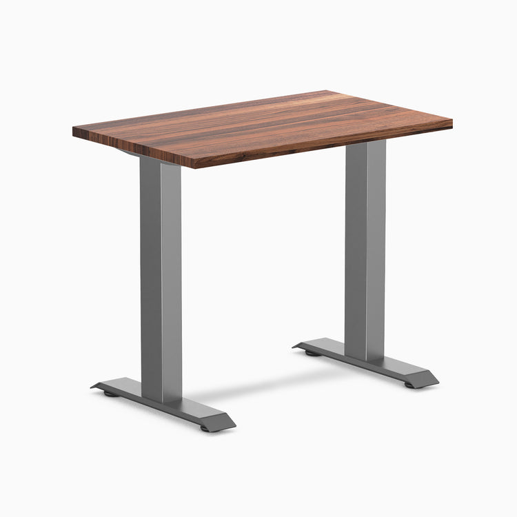 Fixed mini hardwood desk - Walnut - space grey 32"