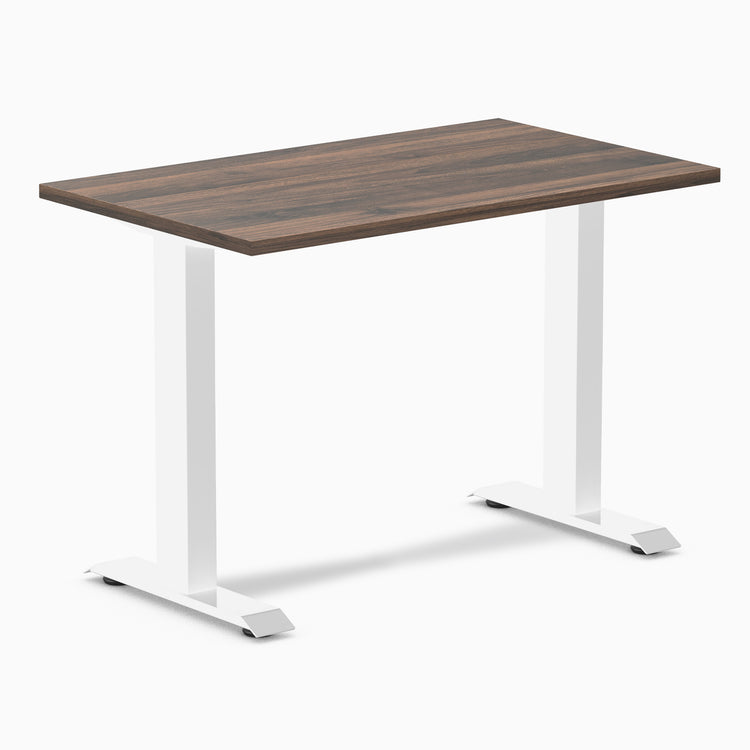 Fixed mini melamine desk - jarrah legno laminate - white 40"