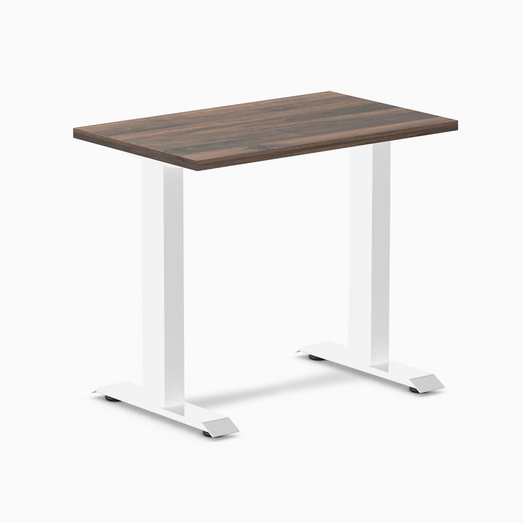 Fixed mini melamine desk - jarrah legno laminate - white 32"