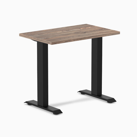 Fixed mini melamine desk - natural walnut - black 32"