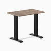 Fixed mini melamine desk - natural walnut laminate - black 32"