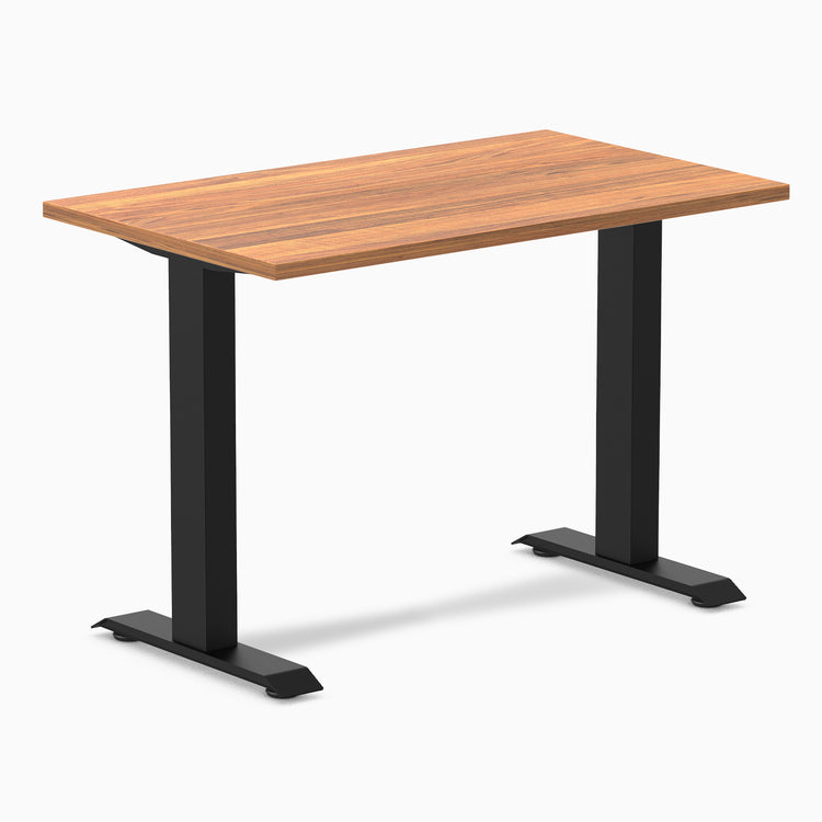 Fixed mini melamine desk - prime oak laminate - black 40"