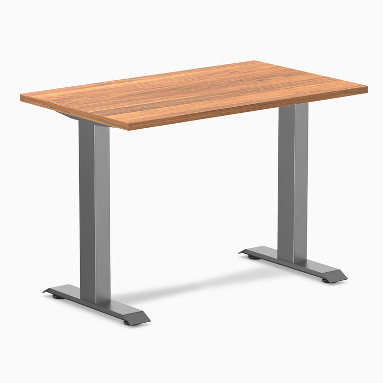 Fixed mini melamine desk - prime oak laminate - space grey 40"