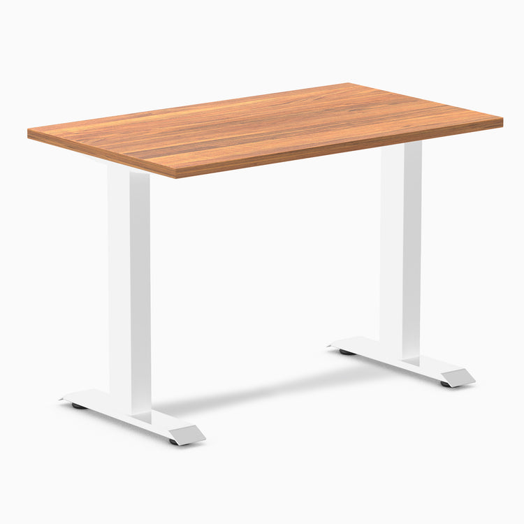 Fixed mini melamine desk - prime oak laminate - white 40"