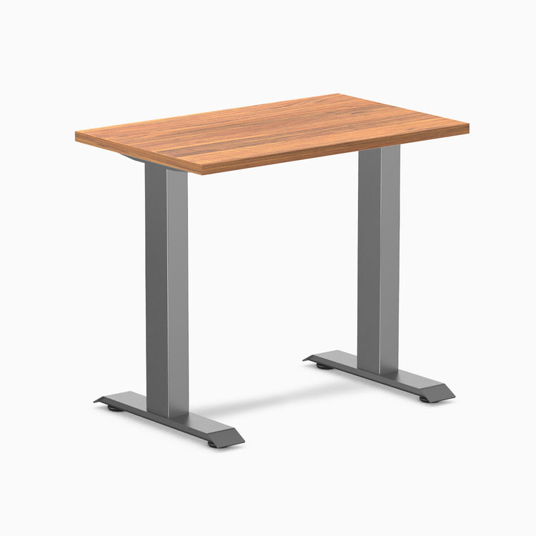 Fixed mini melamine desk - prime oak laminate - space grey 32"