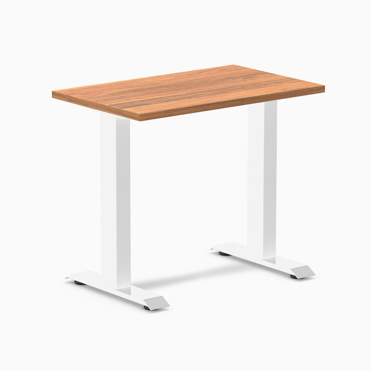 Fixed mini melamine desk - prime oak laminate - white 32"