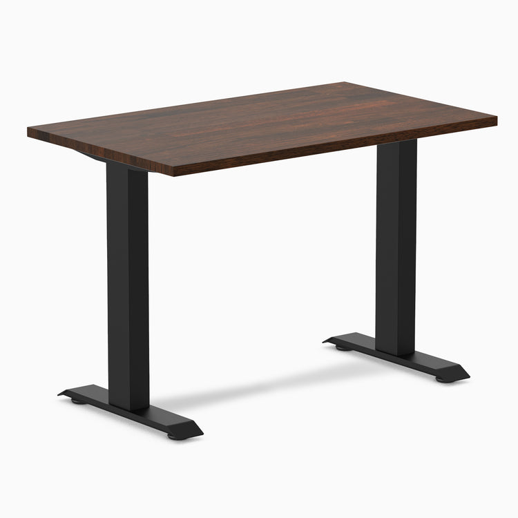 Fixed mini rubberwood desk - Dark Walnut - black 40"