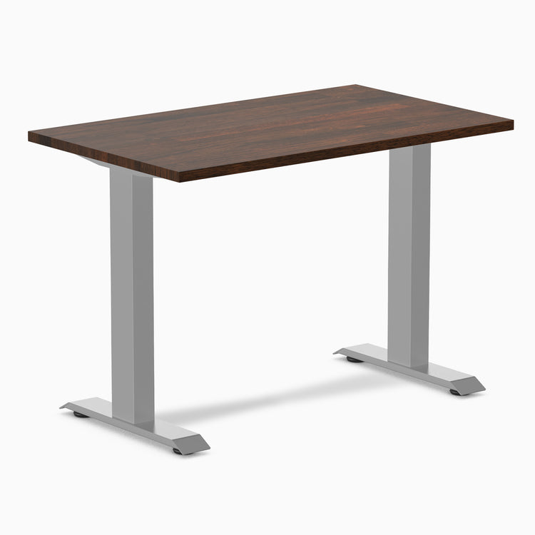 Fixed mini rubberwood desk - Dark Walnut - grey 40"