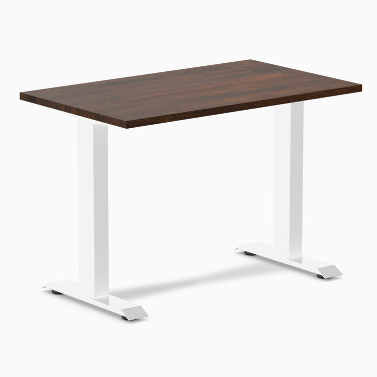 Fixed mini rubberwood desk - Dark Walnut - white 40"