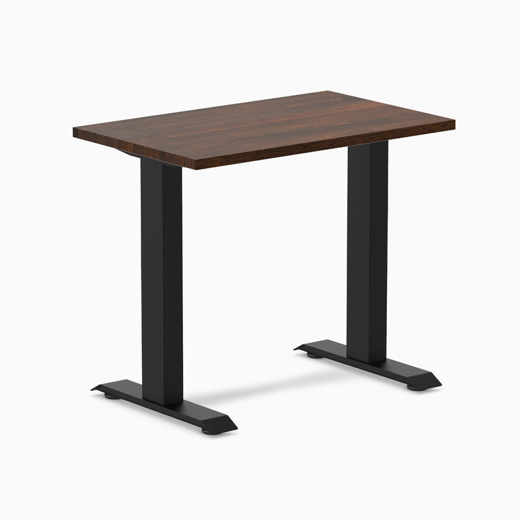 Fixed mini rubberwood desk - Dark Walnut - black 32"